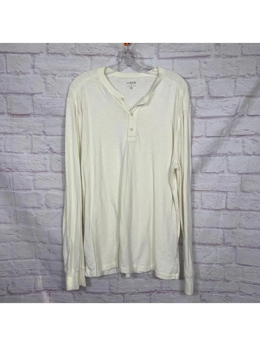 J.Crew Men's XL White Henley Shirt